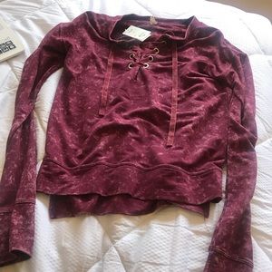 A maroon long sleeve.